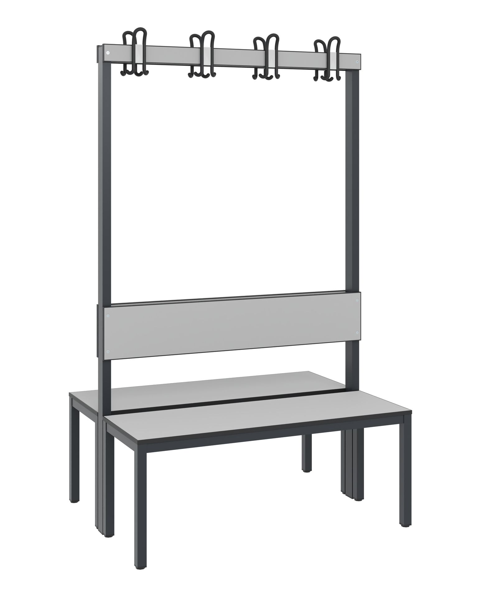 C+P Doppelseitige Garderobenbank mit Rückenlehne, 