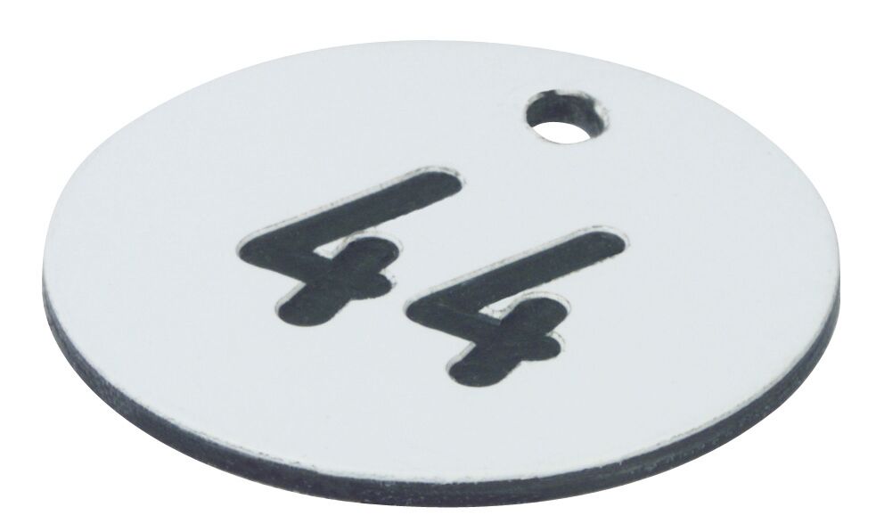 C+P Astralon-Nummernschild für Kugelring-Schlüsselkopf, Farbe Weiß