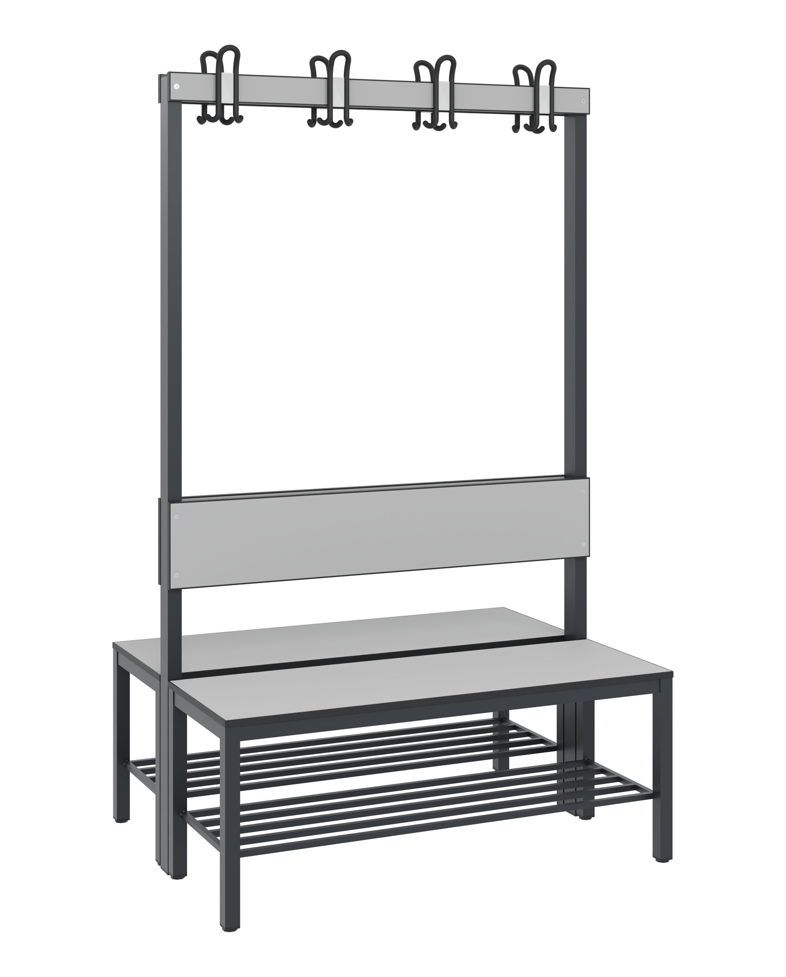 C+P Doppelseitige Garderobenbank mit Rückenlehne, 
